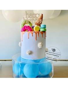 Etaj sau suport rotund, transparent pentru tort (h.10cm)