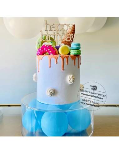 Etaj sau suport rotund, transparent pentru tort (h.10cm)