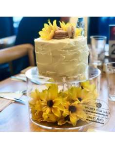 Etaj sau suport rotund, transparent pentru tort (h.10cm)