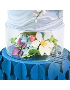 Etaj sau suport rotund, transparent pentru tort (h.10cm)