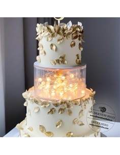 Etaj sau suport rotund, transparent pentru tort (h.10cm)