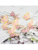 Fluturasi decorativi din carton roz cu bordura aurie (11buc) 2