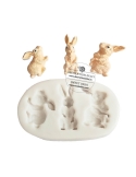 Mulaj din silicon cu trei iepurasi