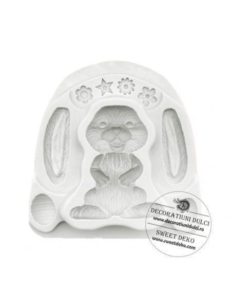 Mulaj forma iepure, 4 flori mici si oua