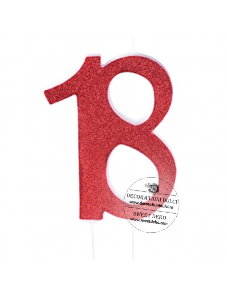 Lumanare glitter rosu, majorat