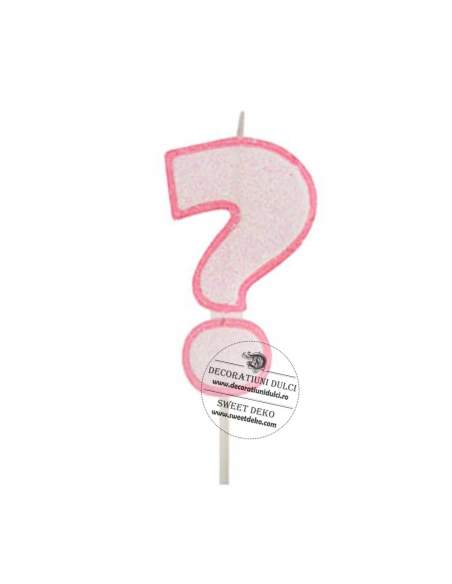 Lumanare semnul intrebarii, roz