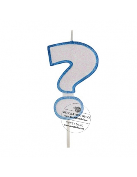 Lumanare semnul intrebarii, bleu