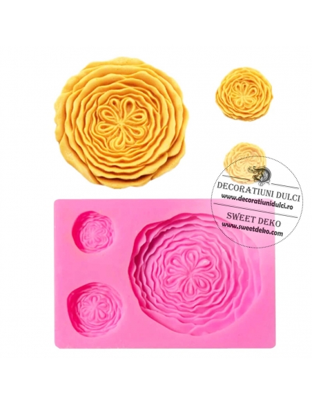 Mulaj ranunculus / trandafir stilizat, 3 dimensiuni