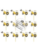 Mini cupcake toppers excavator (12 buc)