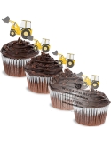 Mini cupcake toppers excavator (12 buc) 2