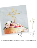 Topper pentru tort de botez, cruce si porumbel