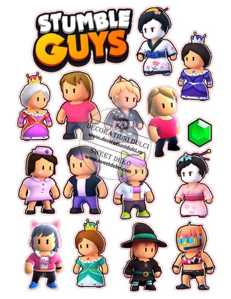 Imagine comestibila Stumble Guys personaje feminine