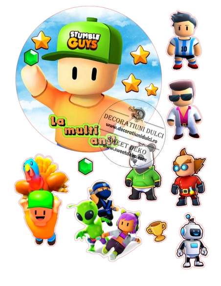 Imagine comestibila Stumble Guys cerc 15cm