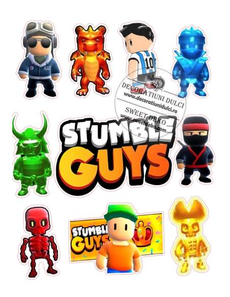Imagine comestibila Stumble Guys decor pentru tort