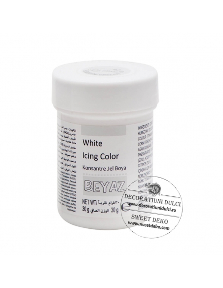 Colorant alimentar gel alb, Dr Gusto Beyaz 30g