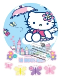 Imagine comestibila Hello Kitty rochita roz