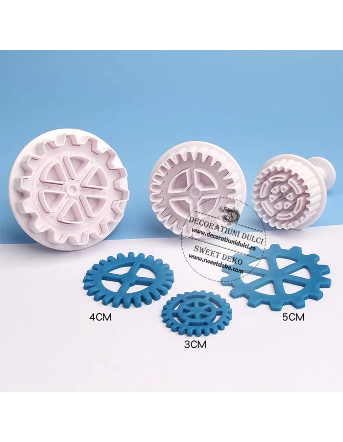 Decupatoare cu piston si arc in forma de roti dintate / pinioni
