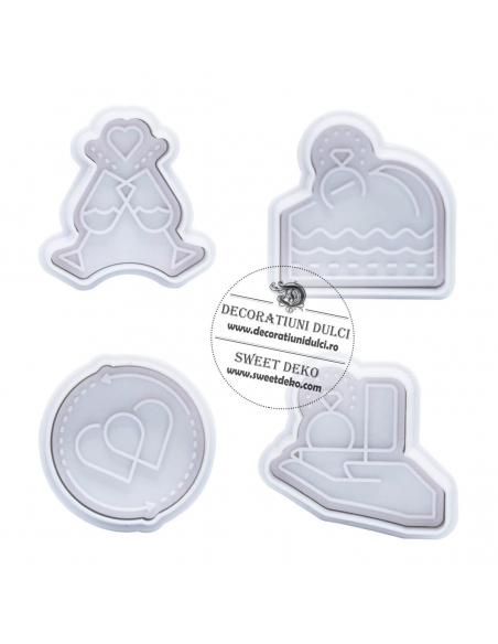 Set 4 decupatoare tematica nunta