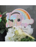 Deco topper tort Happy Birthday rainbow 2