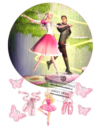 Imagine comestibila cerc Barbie balerina