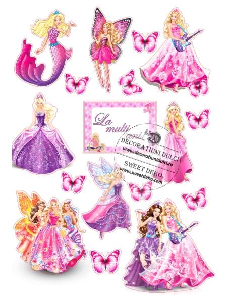 Imagine comestibila Barbie in diferite ipostaze