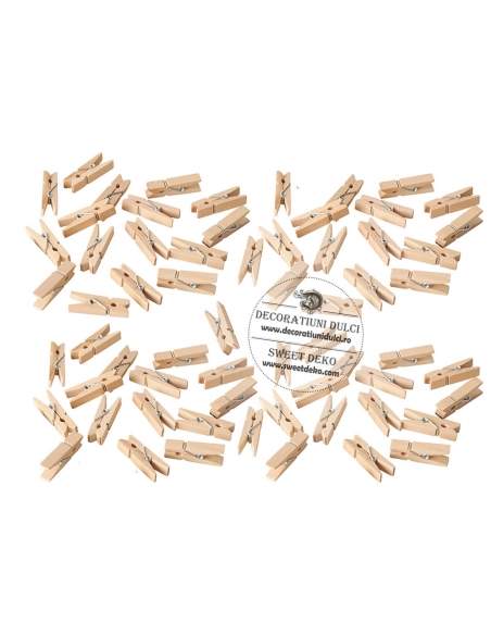 Mini carlige din lemn (50 buc)