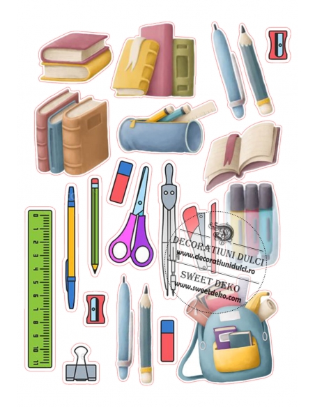 Imagine comestibila rechizite scolare