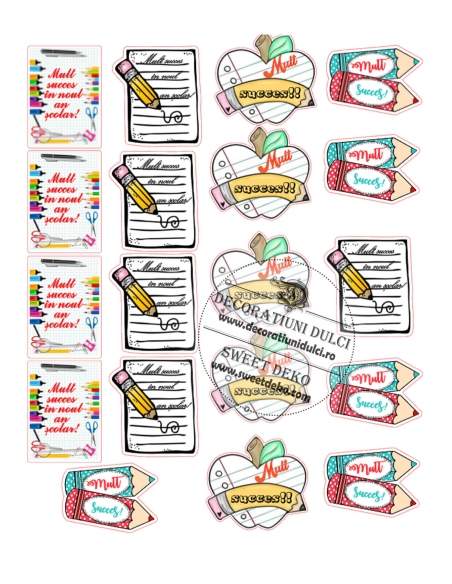 Succes in noul an scolar!|imagine comestibila, decor briose/biscuiti