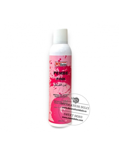 Spray comestibil roz metalic, My Bake 250ml.
