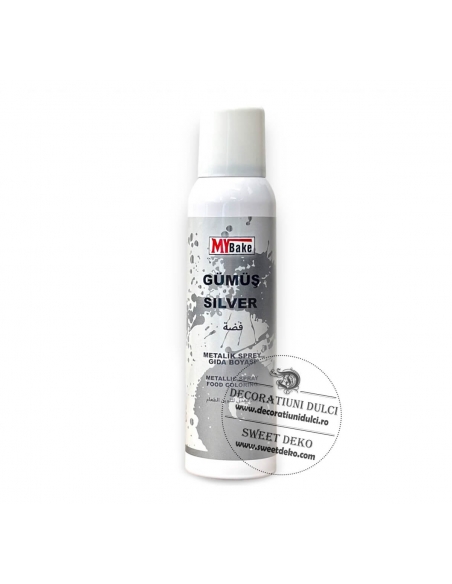 Spray comestibil argintiu, Gumus My Bake 250ml.