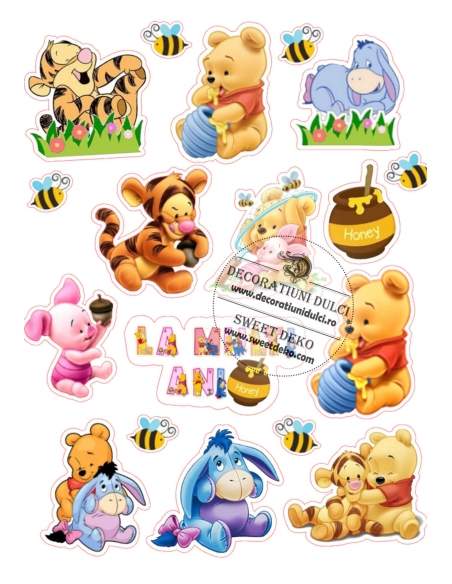 Imagine comestibila baby Winnie si micii prieteni