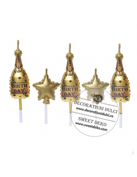 Lumanari stele si sampanie aurie
