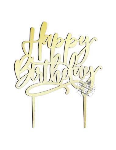 Cake topper Happy birthday cursiv
