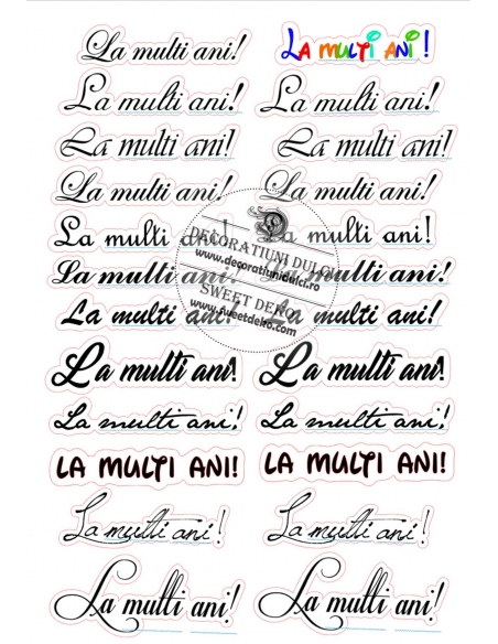 Imagine comestibila etichete simple | Decoratiuni Dulci