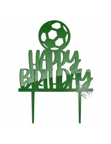 Cake topper Happy birthday minge de fotbal
