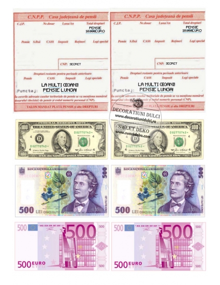 Cupon de pensie, poza pentru tort