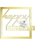 Cake topper patrat Happy birthday si gravare, decor lateral