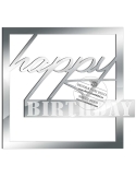 Cake topper patrat Happy birthday si gravare, decor lateral 2
