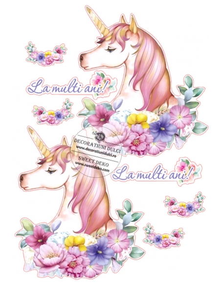 Imagine comestibila unicorn pictat