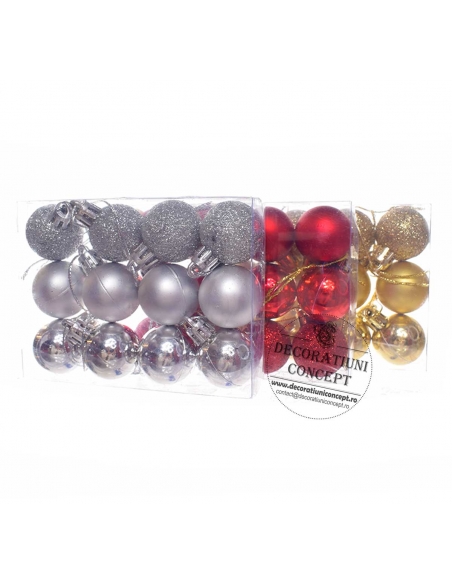 Globulete mici argintii (12buc)