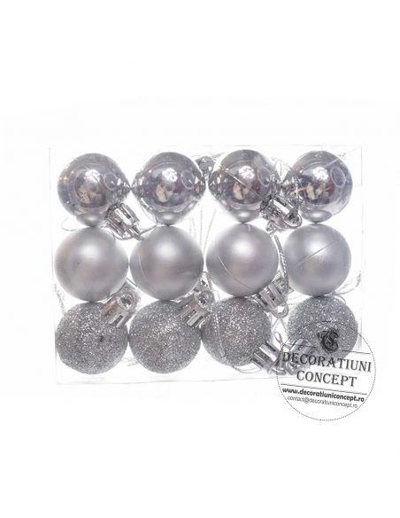 Globulete mici argintii (12buc)