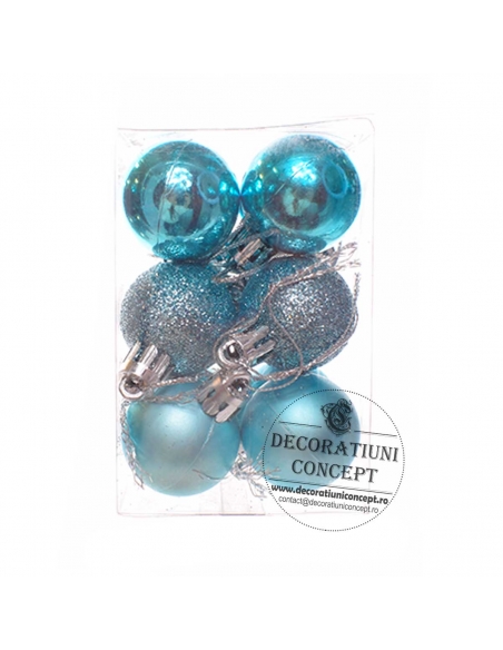 Globulete mici bleu turcoaz (12buc)