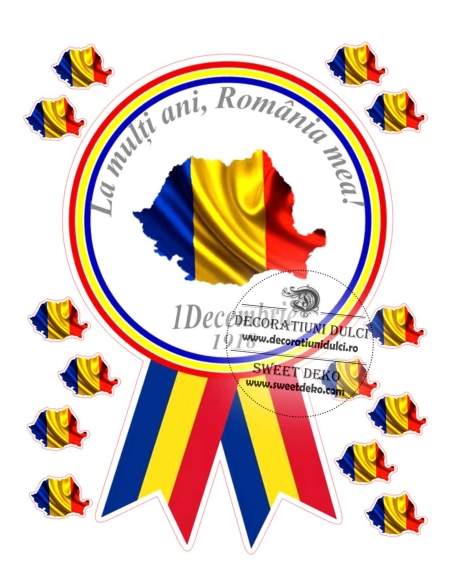 Imagine comestibila | Cocarda cu harta Romaniei