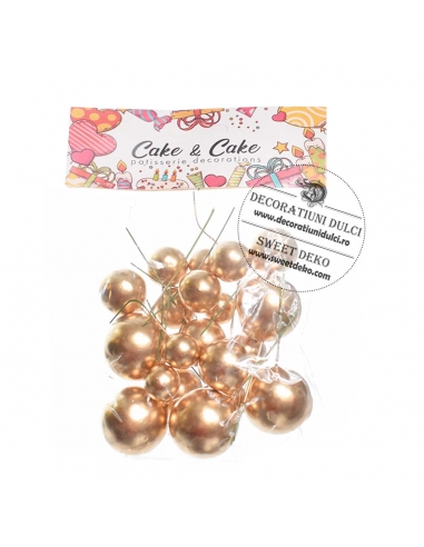 Sfere aurii necomestibile, pentru decor tort (20buc/set)