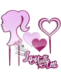 Cake topper Barbie Girl (5piese/set )