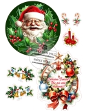 Imagine comestibila | Mos Craciun si frunze de ilex