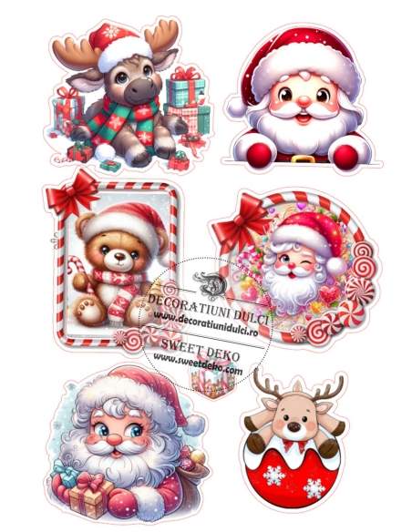 Imagine comestibila Mos Craciun si acadele