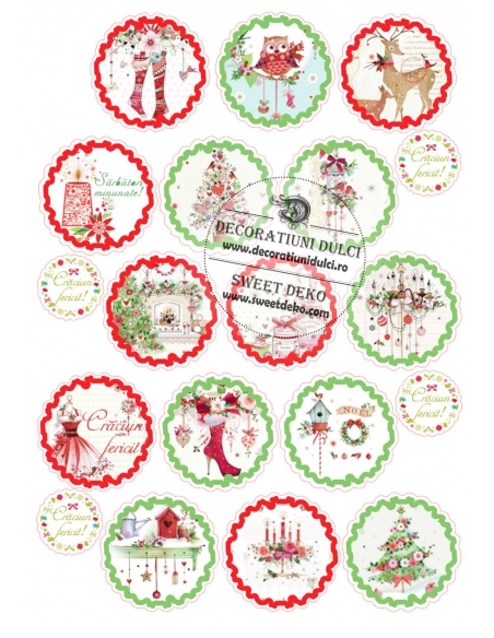 Imagine comestibila cerculete de Craciun - 1 | Decoratiuni Dulci