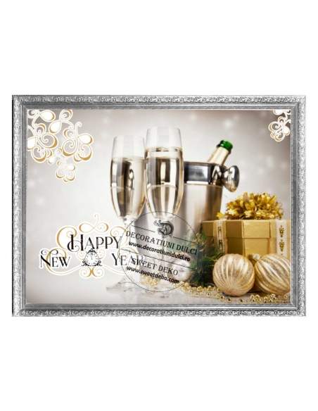 Imagine comestibila Anul Nou - 1 | Decoratiuni Dulci