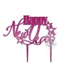 Cake topper Happy New Year cu stele